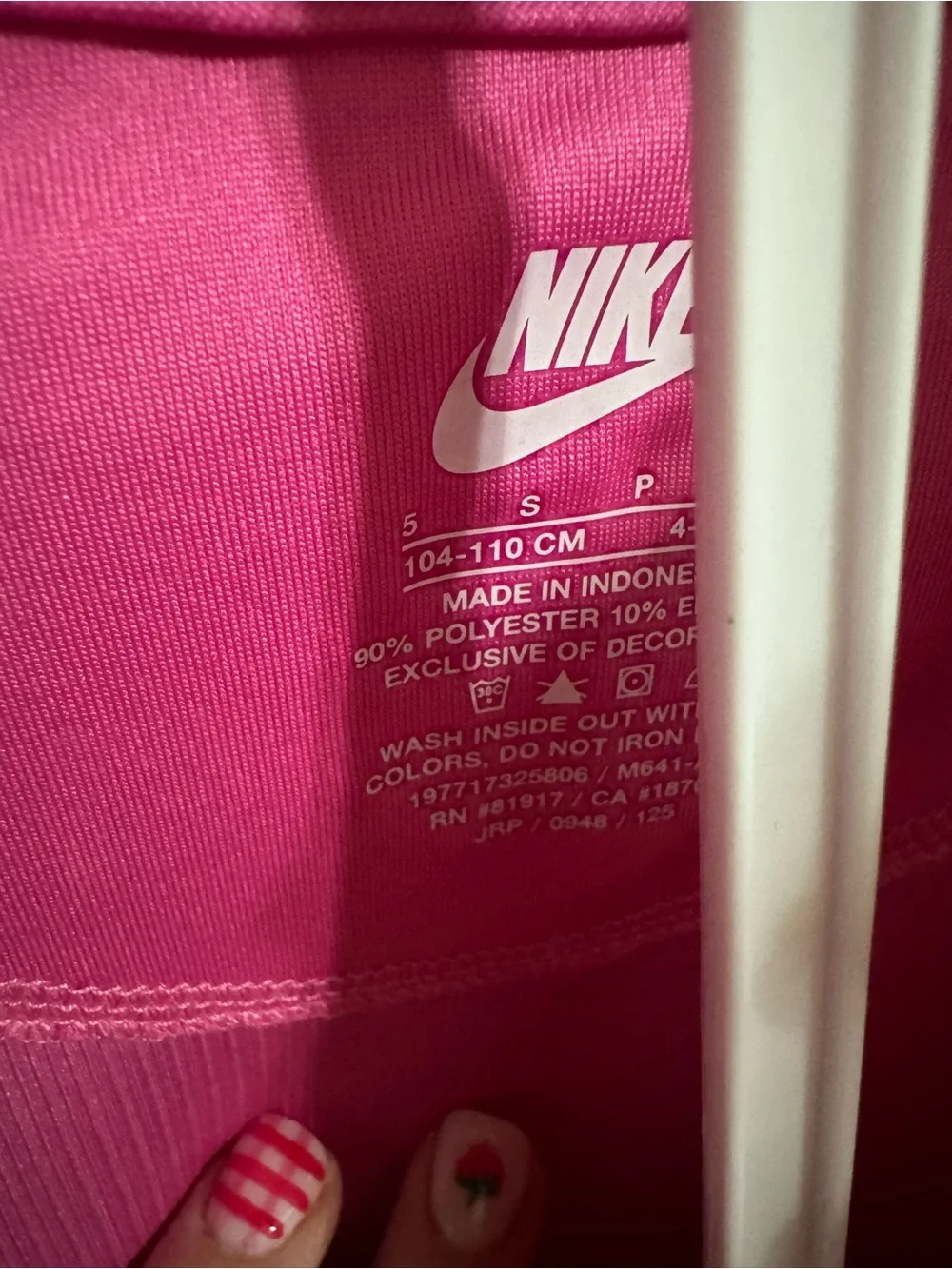 Nike Girls Pink Ribbed 2 Piece Set Quarter Zip & Flare Pants Size 5